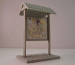 Diorama - Rural Information Sign incl. printed maps for 4 countries