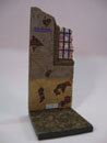 Diorama - House Ruin incl. enamelled streetsigns, wire mesh and a stained glass window