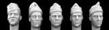 5 different heads wearing Commando style stocking caps (résine) 1/35