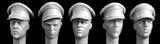 5 heads, British officer's type peaked cap  (résine) 1/35