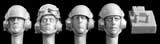 5 heads, British modern tank crew (résine) 1/35