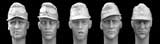 5 heads, DAK or SS 2nd camo cap  (résine) 1/35