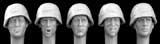 5 heads, WW2 German Army helmet/cover (résine) 1/35