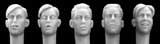 5 different youthful heads WW2 hair  (résine) 1/35