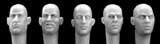 5 more European bald heads  (résine) 1/35