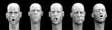 5 different heads eating, drinking  (résine) 1/35
