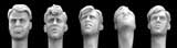 5 different heads with 40's haircuts (résine) 1/35