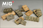WWII SOVIET AMMO BOXES (76m/m, 122m/m, rifle with bayonet)  1/35