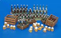 Beery bottle and boxes
