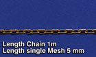 Metal Chain (B) Length single Mesh 5 mm 1:35