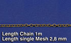 Metal Chain (D) Length single Mesh 2,8 mm 1:35