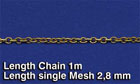 Metal Chain (E) Length single Mesh 2,8 mm 1:35