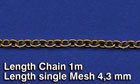 Metal Chain (G) Length single Mesh 4,3 mm 1:35