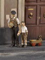 Civilian man with children (WWII)