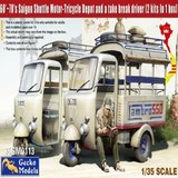 35GM0113 60'-70's Saigon Shuttle Motor - Tricycle Depot And A Take Break Driver (2 Kits In 1 Box) 1:35