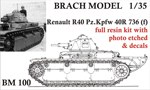 Renault R40 Pz.Kpfw R40 736(f), Full Resin Kit with Photo-Etched & Decals 1:35