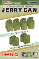 WWII US/Allied Jerry Cans (4) & Fuel Cans (8) 1:35