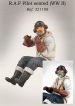 RAF pilot seated in aircraft (WWII) 1:32