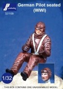 German WWI pilot seated in aircfat. Optional head wearing goggles or not 1:32