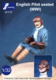 British (WWI) WWI pilot seated in aircraft. Optional head wearing goggles or not 1:32