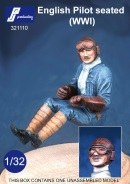 British (WWI) WWI pilot seated in aircraft. Optional head wearing goggles or not 1:32