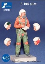 Lockheed F-104 pilot standing (5 heads) 1:32