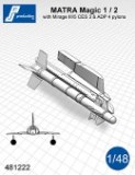 MATRA Magic 1/2 with pylons. Set of 2 missiles designed to be used with Dassault Mirage III/5 1:48