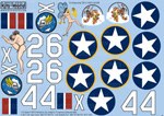 1:32 - Curtiss P-40F (2) Painted by Cpl Joseph E. Pumphrey (censured tails) P-40F X2-6 High Kicker 85th FS 79th FG; X4-4 Butterfly Girl 86th FS 79th FG MTO 1943