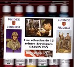 Coffret Calvin Tan, 12 Couleurs Prince August + 2 Pinceaux ( Martre Kolinski 110 : 2 et 2/0)