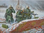 German Machine Gun with Crew Winter Uniform 1:72