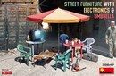 STREET FURNITURE WITH ELECTRONICS & UMBRELLA 1:35