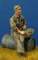 SS tanker in camouflage overalls