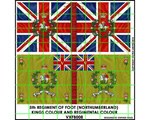 5th Regt Regt Northumberland (2 flags + finials) 28mm