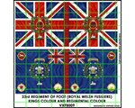 23rd Regt Royal Welsh Fusiliers (2 flags + finials) 28mm