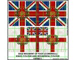 32nd Regt 'Cornwall'(2 flags + finials) 28mm