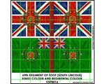 69th Regt 'South Lincolns' (2 flags + finials) 28mm