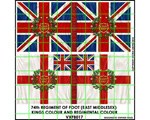 74th Regt 'East Middlesex' (2 flags + finials) 28mm