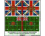 79th Regt 'Cameron Highlanders' (2 flags + finials) 28mm