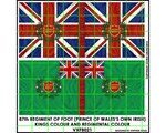 87th Regt 'Prince of Wales Own Irish' (2 flags + finials) 28mm