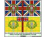92nd Regt 'Gordon Highlanders' pre Waterloo (2 flags + finials) 28mm