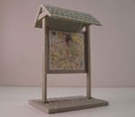 Diorama - Rural Information Sign incl. printed maps for 4 countries
