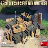 MiniArt 35457 7,5 cm Kw.K Stu.G SHELLS WITH AMMO BOXES