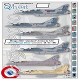 Syh@art Decal 72-922 Mirage 2000 "standard" (Mirage bleus : B/C/-5F) Armée de l'Air