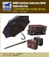 WWII Civilian Suitcase With Umbrella Set 