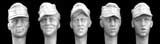 5 more heads in German m43 field cap  (résine) 1/35