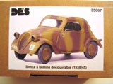 Simca 5 berline décapotable 38-45 1/35