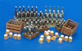 Beery bottle and boxes